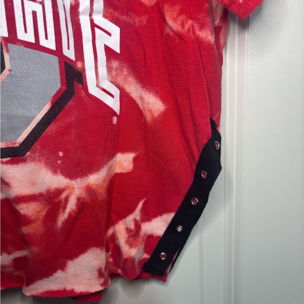 Kampus Kustoms Red and White Ohio State Tie-Dye Tee - Picture 3 of 7